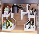 Space Saving 2 Tier Under Sink Organizer,Pull Out Storage Bo 3