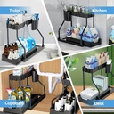 Space Saving 2 Tier Under Sink Organizer,Pull Out Storage Bo 5
