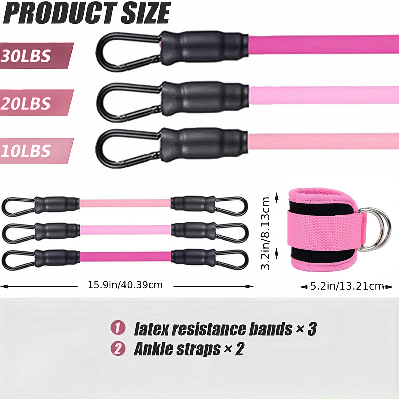 Ankle Straps Resistance Bands Set Fitness Workout Exercise E 2