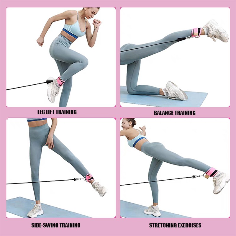 Ankle Straps Resistance Bands Set Fitness Workout Exercise E 6