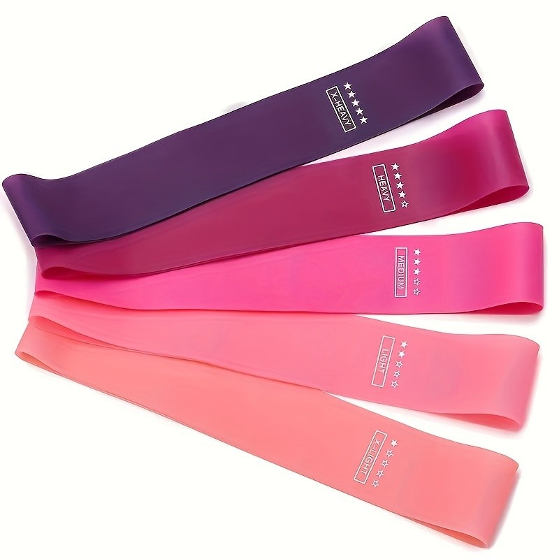 5-Piece Color Resistance Band Set - Portable Elastic Fitness 2