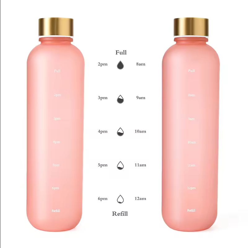 1000ML Bottle With Time Marker Motivational Reusable Fitness 6