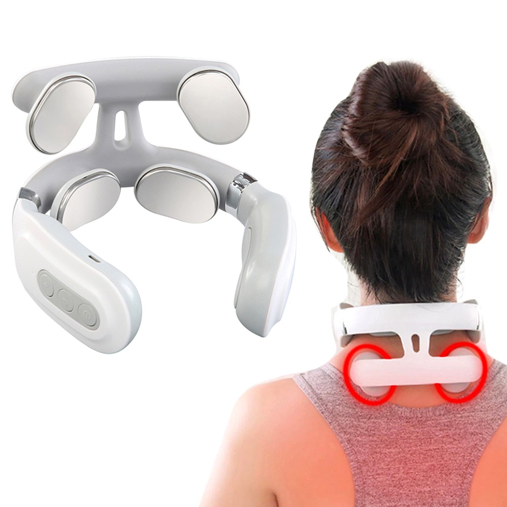 4-head Neck Massager USB Rechargeable Cervical Massager with 4