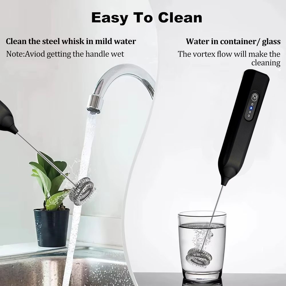 Milk Frother Egg Beater Mini Coffee Whisk Mixer Rechargeable 6