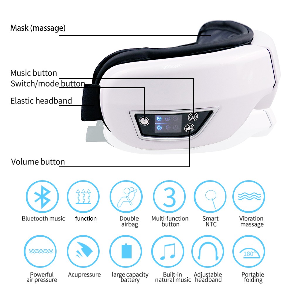 Eye Massager Folding Vibration Airbag Eye Mask Compress Eye  3