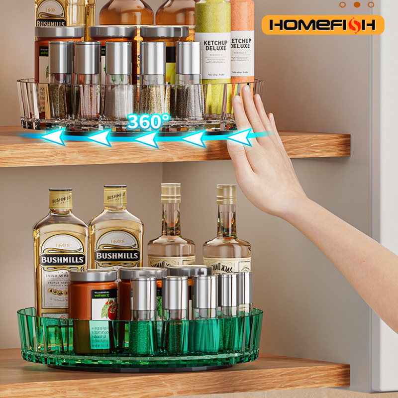 Multi-Purpose Rotating Spice Rack Efficient Countertop Organ 4