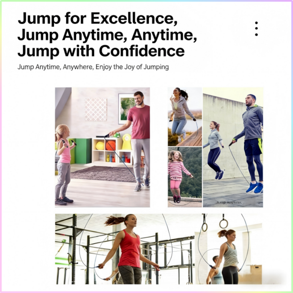 Jump rope, tangle-free high-speed ball-bearing jump rope, ad 6
