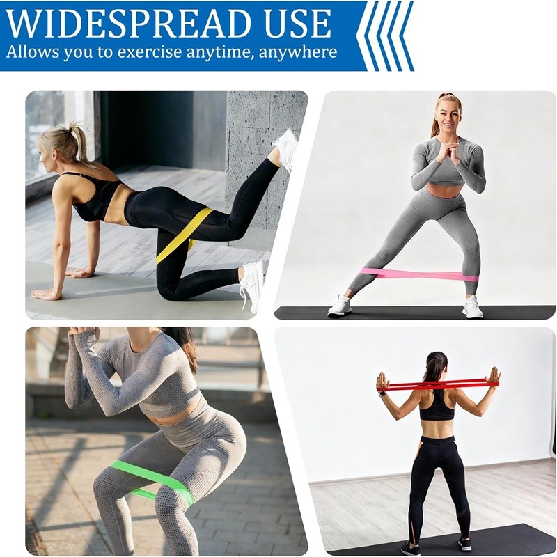 Fitness Resistance Bands Set Rubber Loop Strength Training W 4