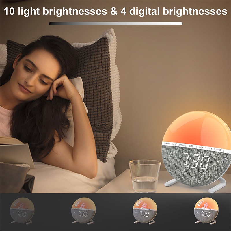 Wake Up Light Sunrise Alarm Clock Desk Clock with Colors Lig 3
