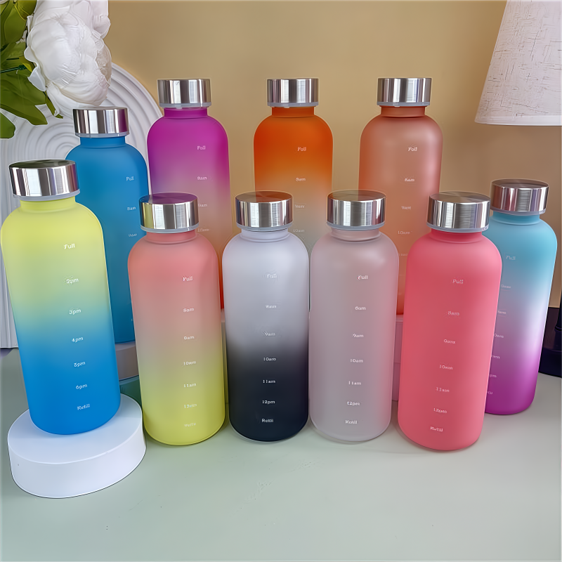 550ml Bottle With Time Marker Motivational Reusable Fitness  2