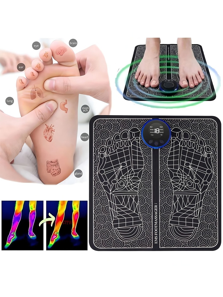 EMS Foot Massager Rechargeable Massage Pad Foot Relaxation P 2