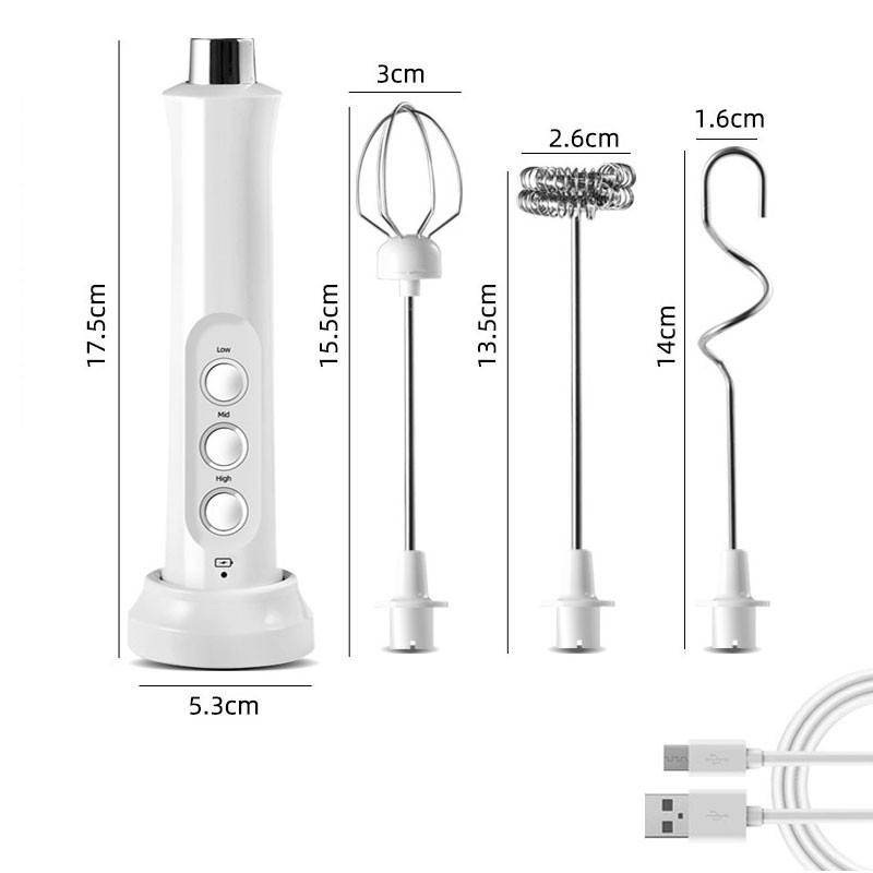 3 In 1 Electric Milk Frother Rechargeable Milk Foam Maker Ha 6