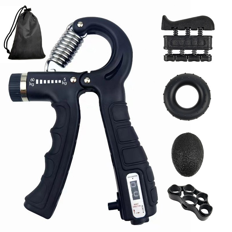 5-60kg Adjustable Hand Grip Strength Strengthener Trainer Full Set