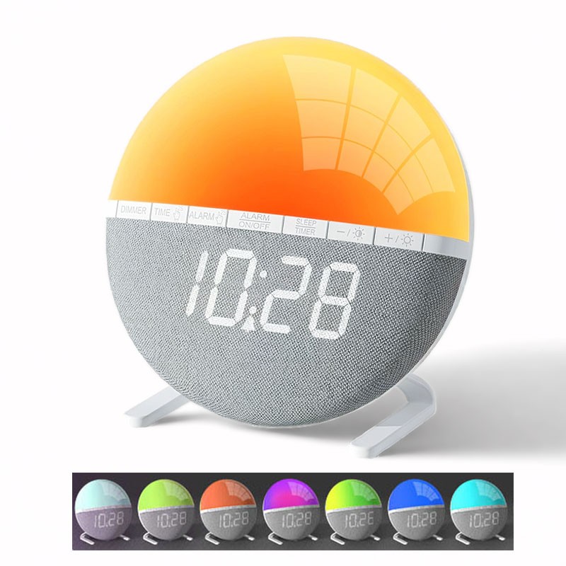 Wake Up Light Sunrise Alarm Clock Desk Clock with Colors Light